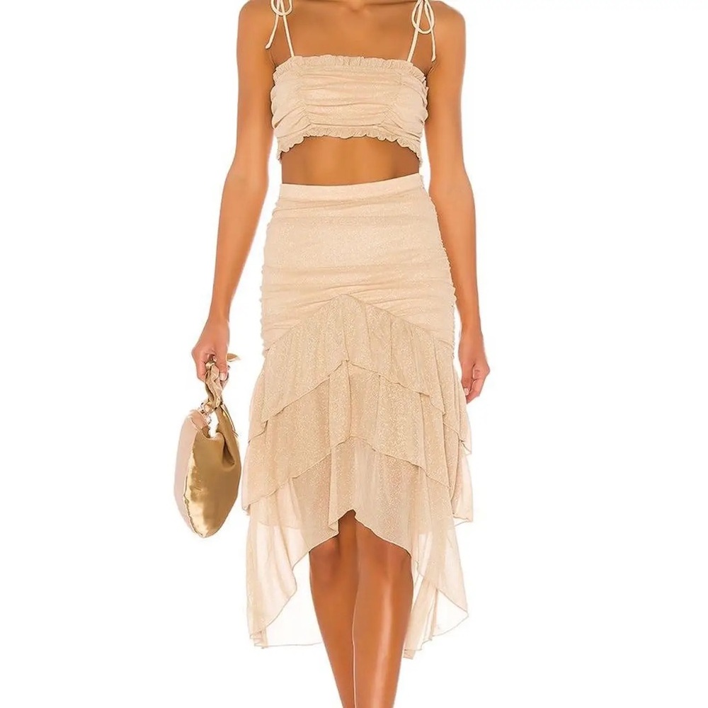 Majorelle Gold Sparkly Heidi Skirt Small